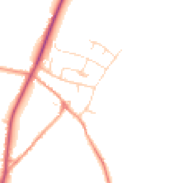 Daytime road noise heatmap for NN14 1AE