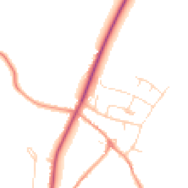 Daytime road noise heatmap for NN14 1AG
