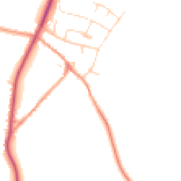 Daytime road noise heatmap for NN14 1AJ