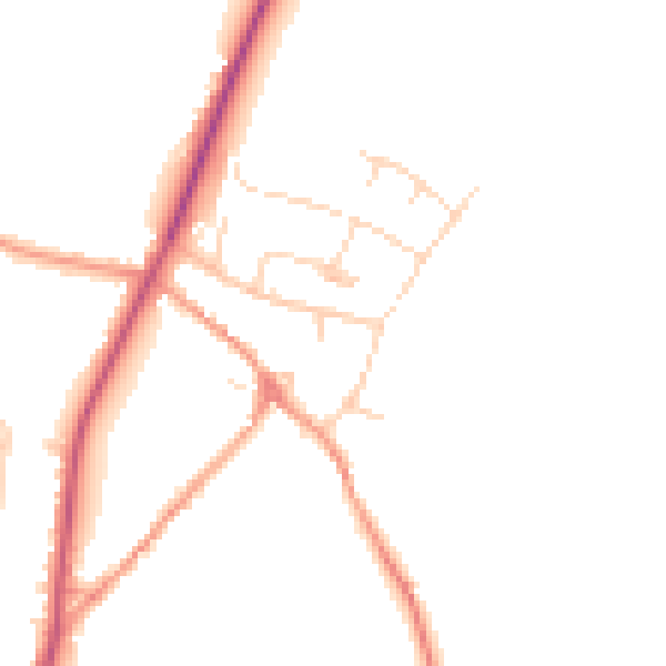 Daytime road noise heatmap for NN14 1AN