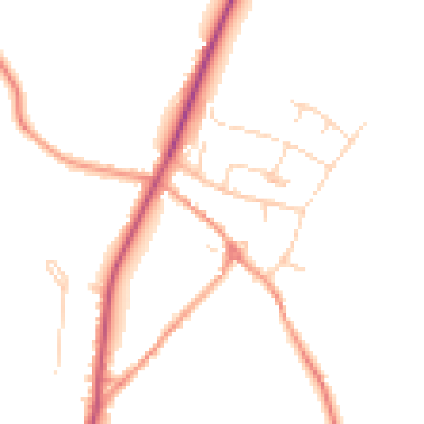Daytime road noise heatmap for NN14 1AP