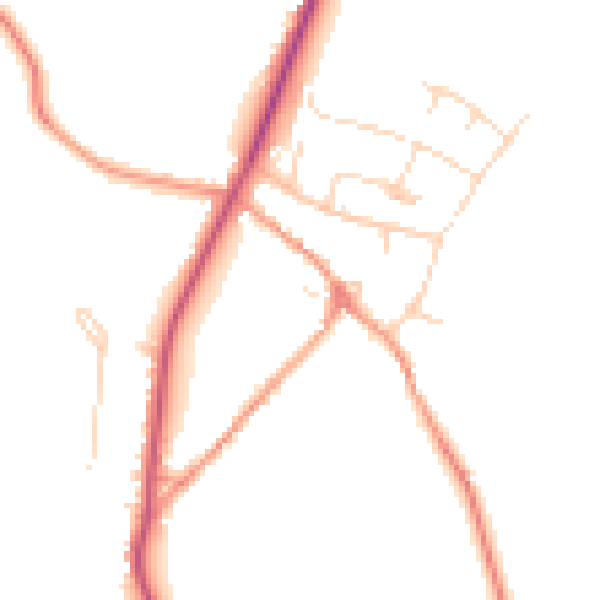 Daytime road noise heatmap for NN14 1AR