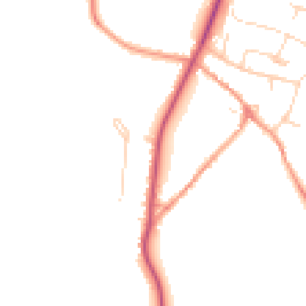 Daytime road noise heatmap for NN14 1AT