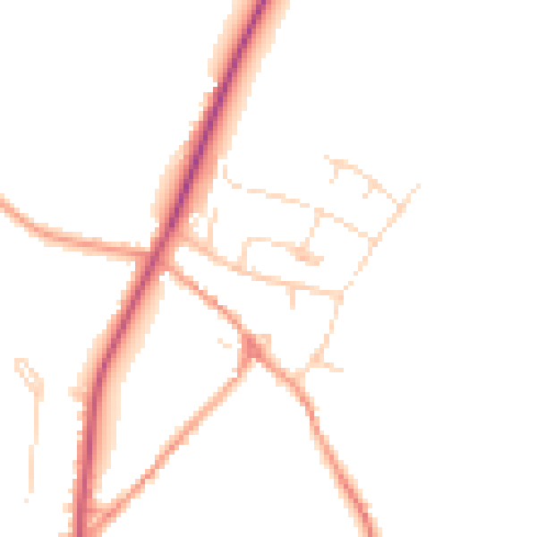 Daytime road noise heatmap for NN14 1AY