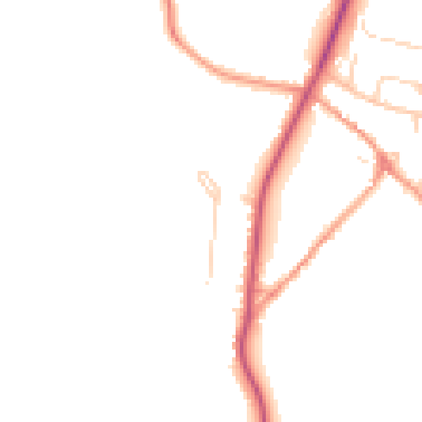 Daytime road noise heatmap for NN14 1BA