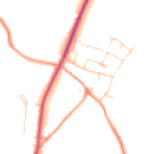 Daytime road noise heatmap for NN14 1BD