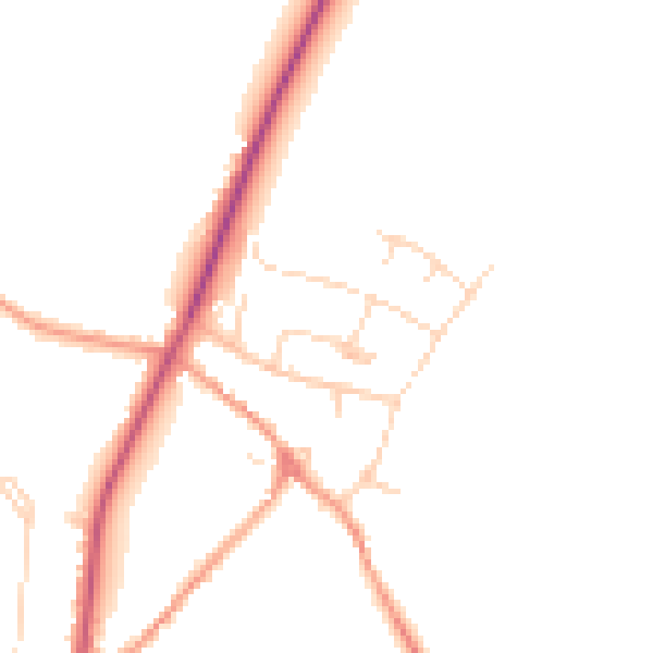 Daytime road noise heatmap for NN14 1BE