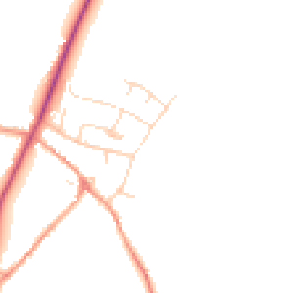 Daytime road noise heatmap for NN14 1BG