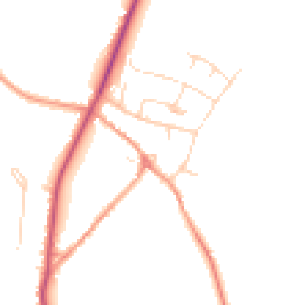 Daytime road noise heatmap for NN14 1BH