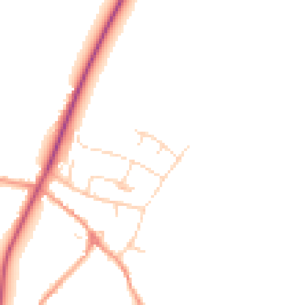 Daytime road noise heatmap for NN14 1BL
