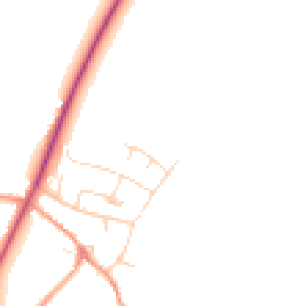 Daytime road noise heatmap for NN14 1BS