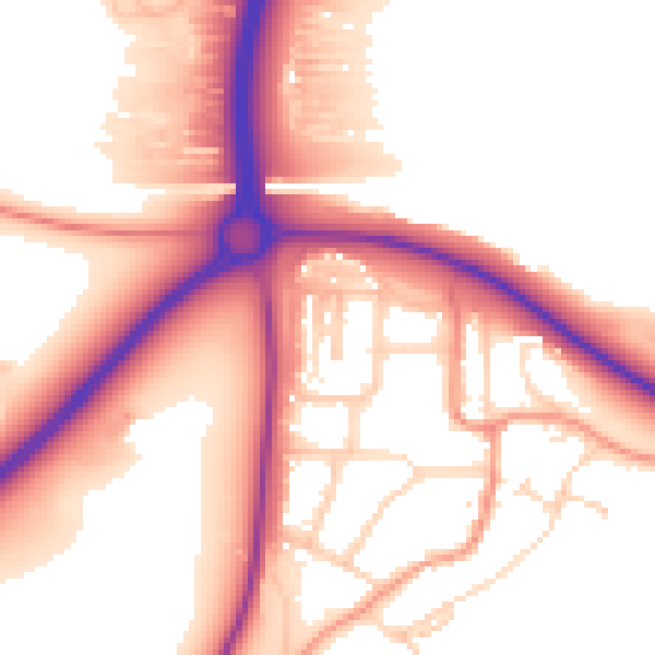 Daytime road noise heatmap for NN14 1DA