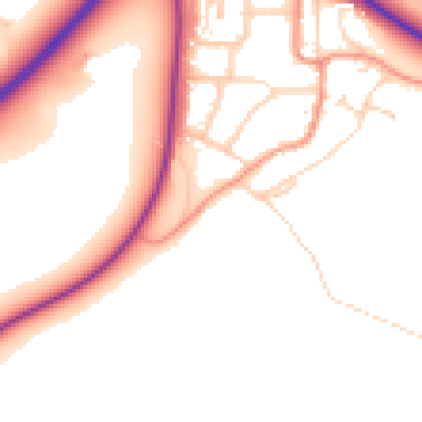 Daytime road noise heatmap for NN14 1DH