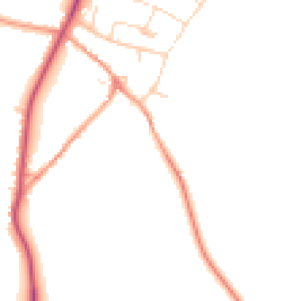 Daytime road noise heatmap for NN14 1FA