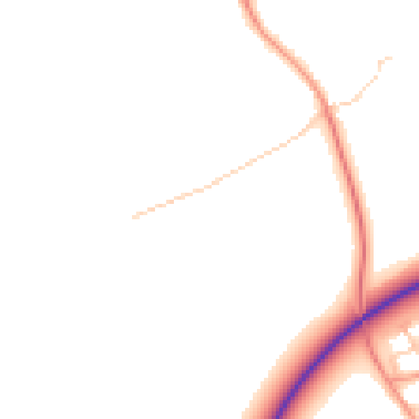 Daytime road noise heatmap for NN14 1FX