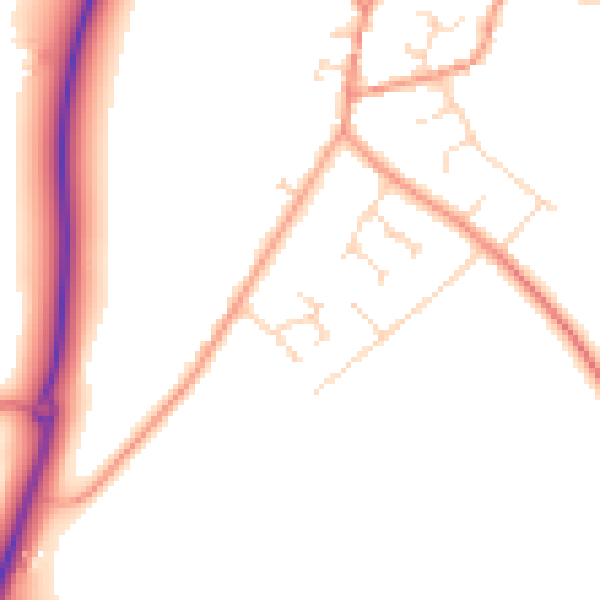 Daytime road noise heatmap for NN14 1LR