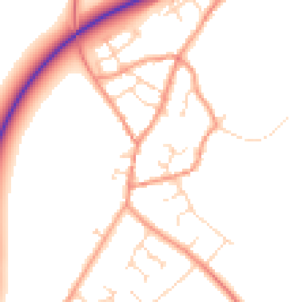 Daytime road noise heatmap for NN14 1LT