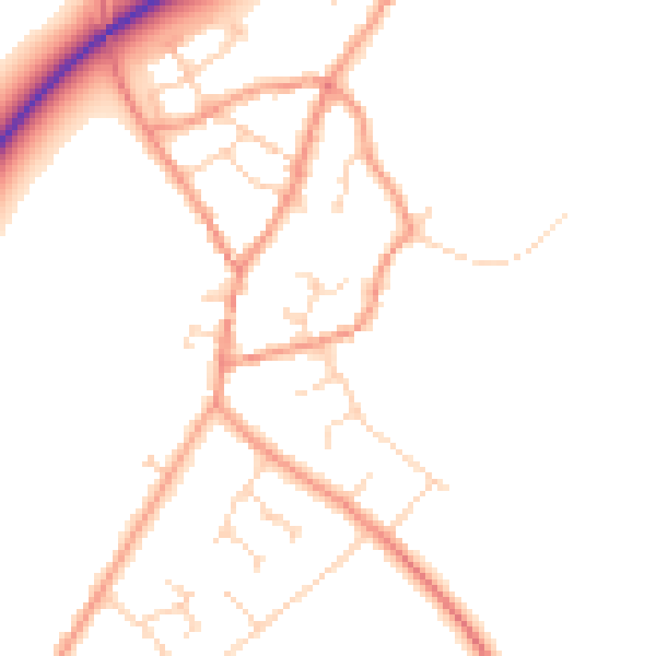 Daytime road noise heatmap for NN14 1LU