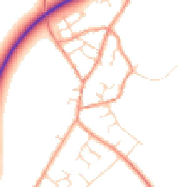 Daytime road noise heatmap for NN14 1LX