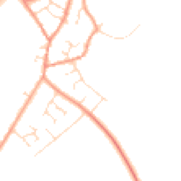 Daytime road noise heatmap for NN14 1NE