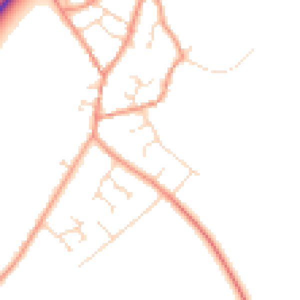 Daytime road noise heatmap for NN14 1NN
