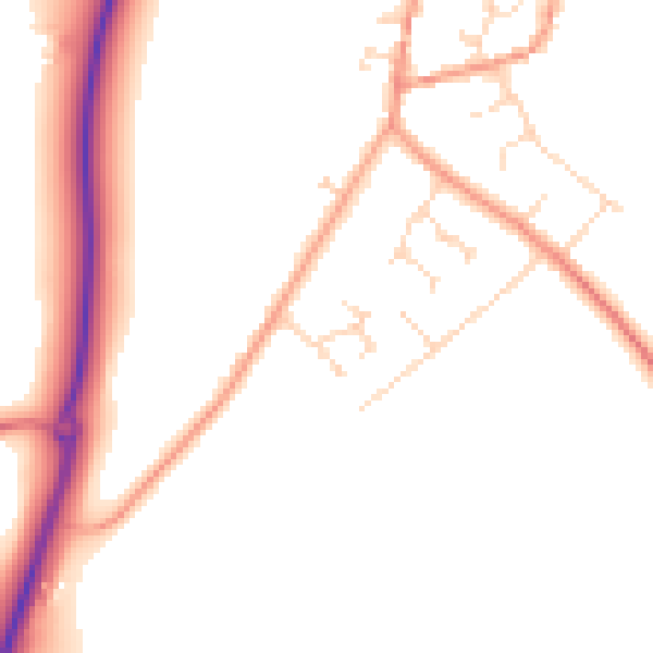 Daytime road noise heatmap for NN14 1NP