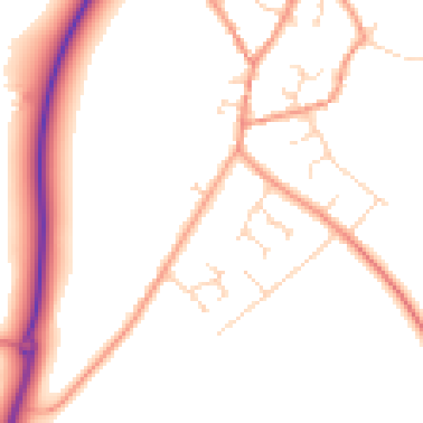 Daytime road noise heatmap for NN14 1NR