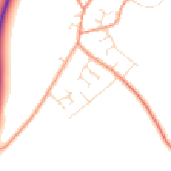 Daytime road noise heatmap for NN14 1PE