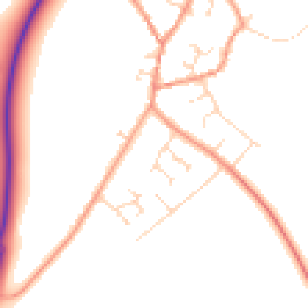 Daytime road noise heatmap for NN14 1PF