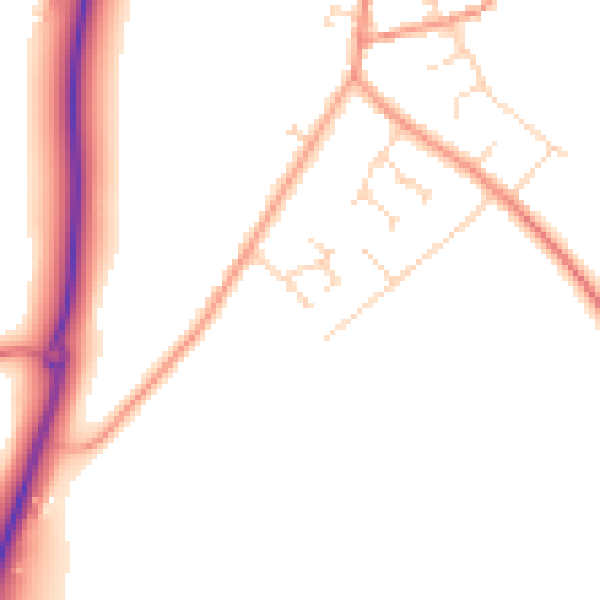Daytime road noise heatmap for NN14 1PS