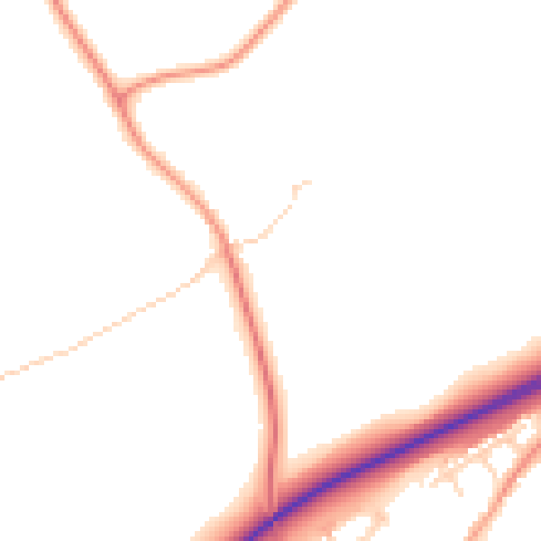 Daytime road noise heatmap for NN14 1PU