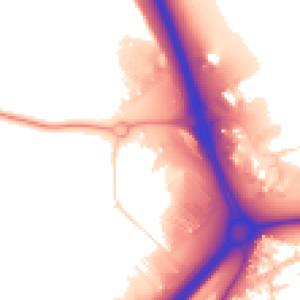 Daytime road noise heatmap for NN14 1QF