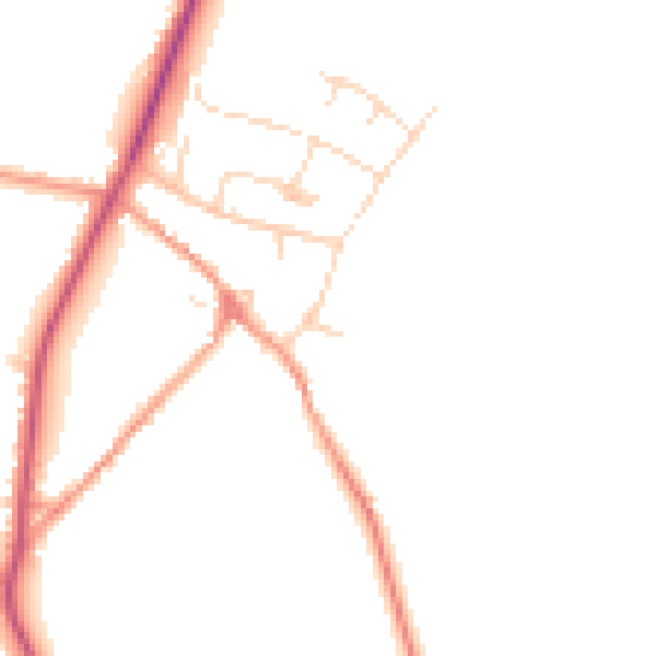 Daytime road noise heatmap for NN14 1RA