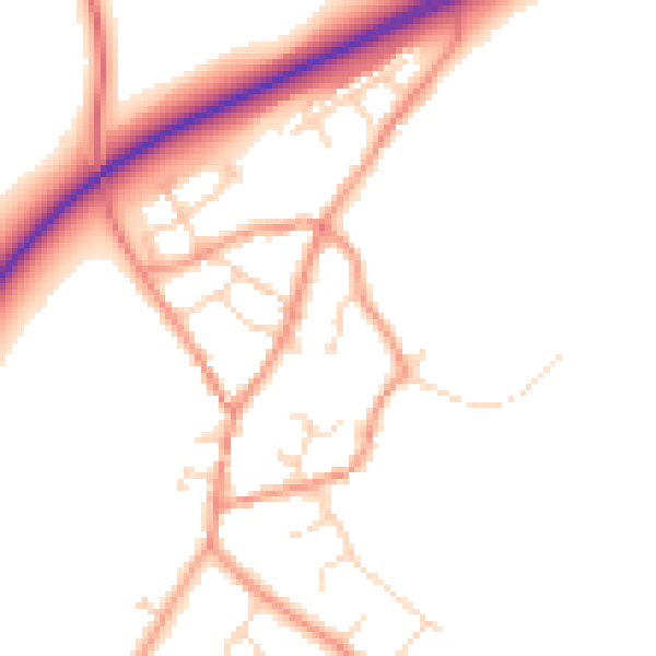 Daytime road noise heatmap for NN14 1RU