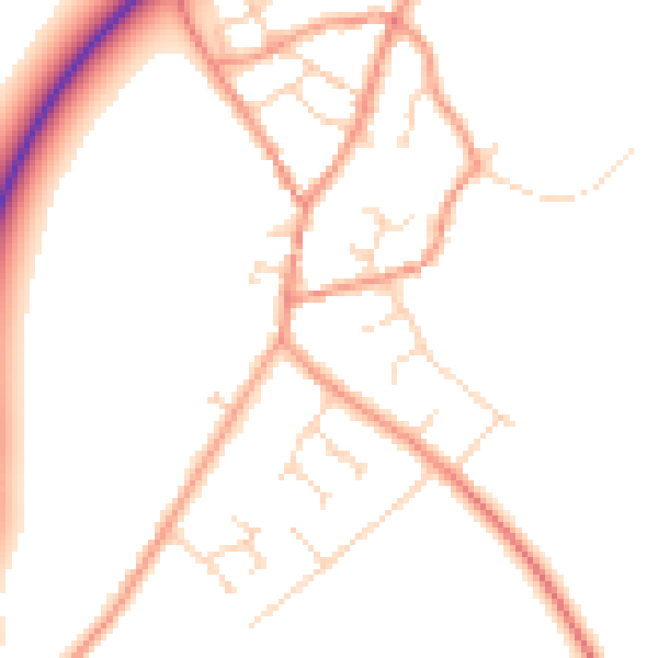 Daytime road noise heatmap for NN14 1SJ