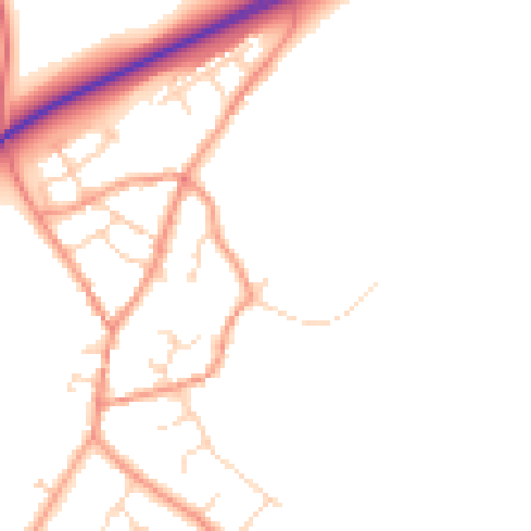 Daytime road noise heatmap for NN14 1SL