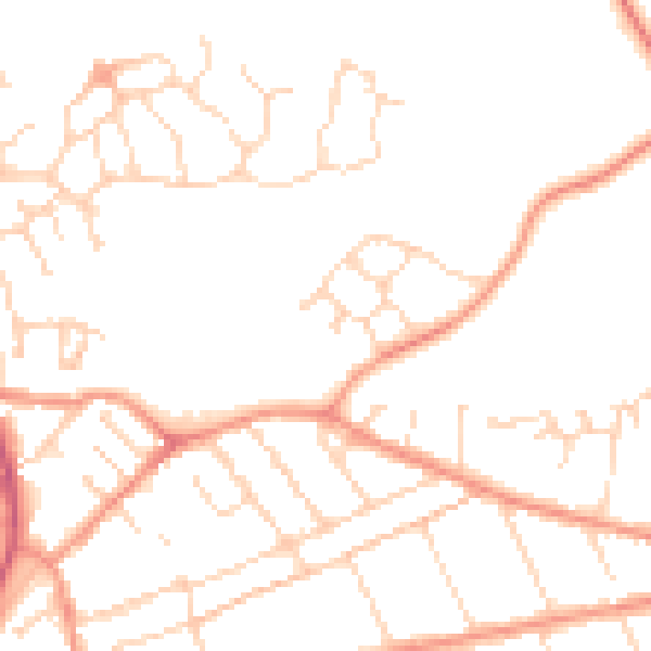 Daytime road noise heatmap for NN14 2GD
