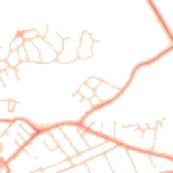 Daytime road noise heatmap for NN14 2GF