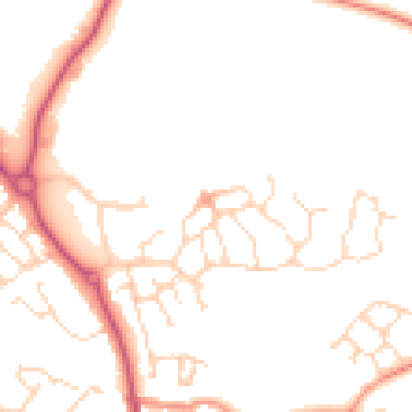 Daytime road noise heatmap for NN14 2JP