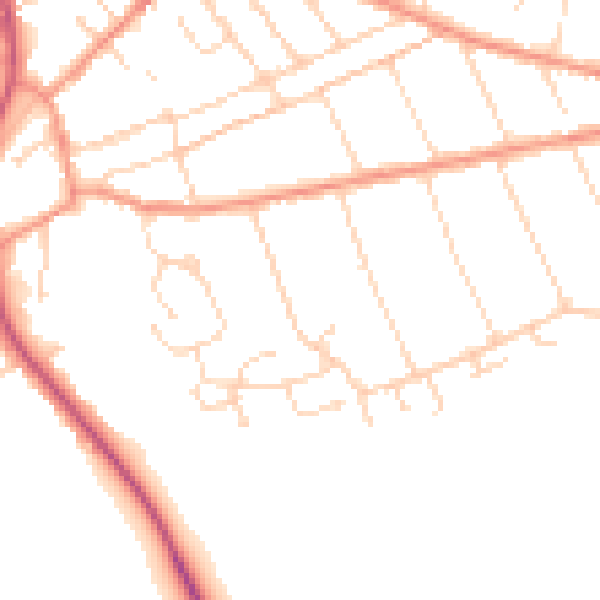 Daytime road noise heatmap for NN14 2PS