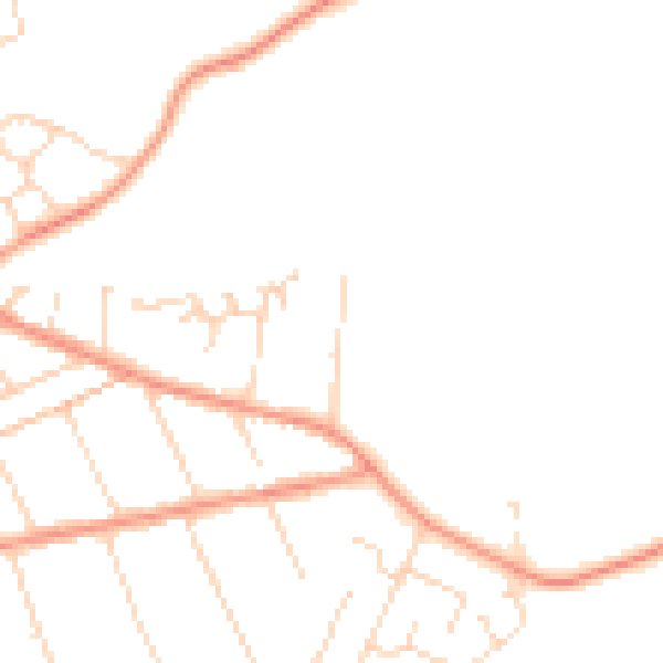 Daytime road noise heatmap for NN14 2QF