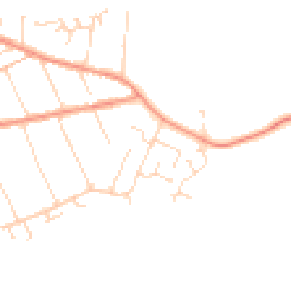 Daytime road noise heatmap for NN14 2QG
