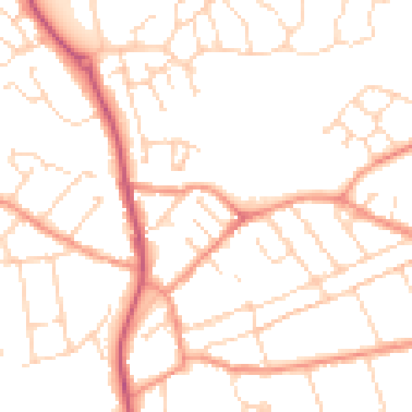 Daytime road noise heatmap for NN14 2RB
