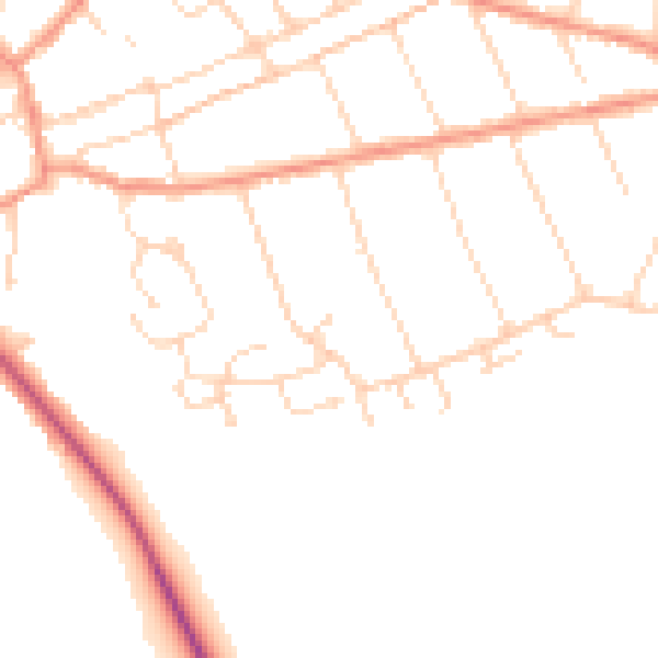 Daytime road noise heatmap for NN14 2SF