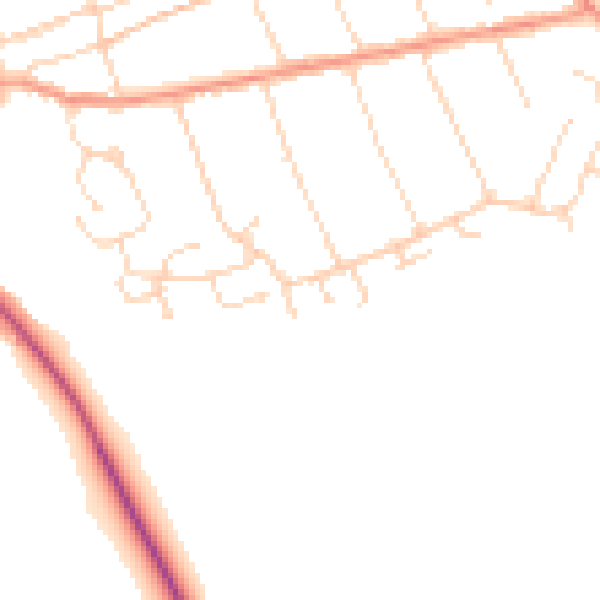 Daytime road noise heatmap for NN14 2UD