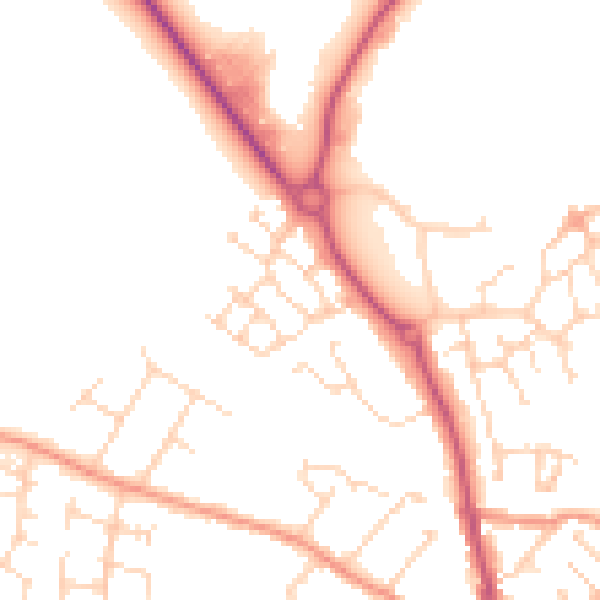 Daytime road noise heatmap for NN14 2WG