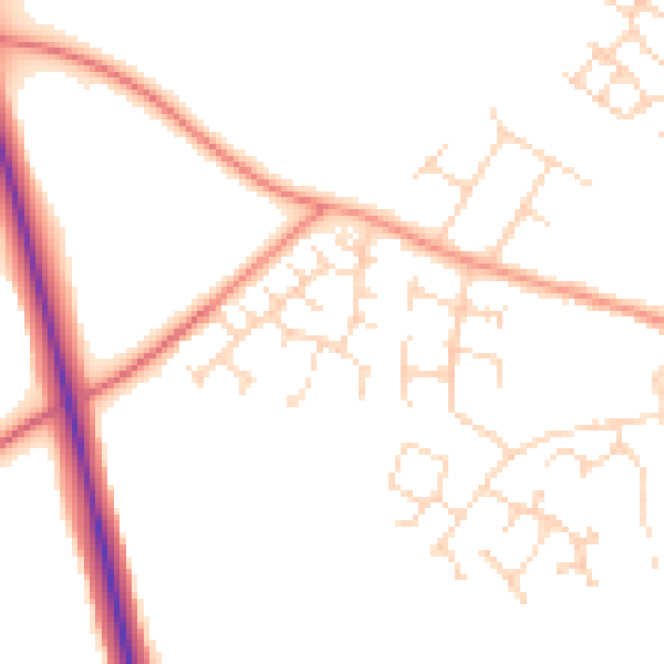 Daytime road noise heatmap for NN14 2XG