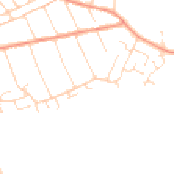 Daytime road noise heatmap for NN14 2XH