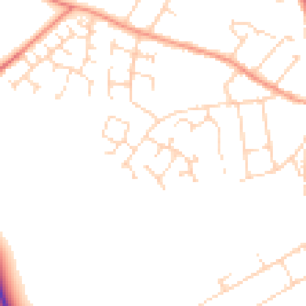 Daytime road noise heatmap for NN14 2YD