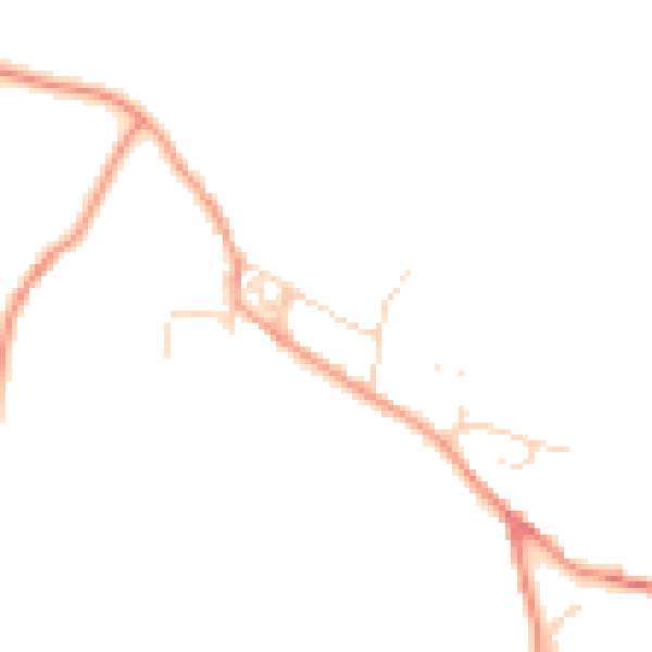 Daytime road noise heatmap for NN14 3DA